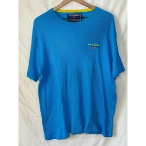 Ralph Lauren Polo Sport Shirt Ribbed Embroidered Logo Short Sleeve Size XL